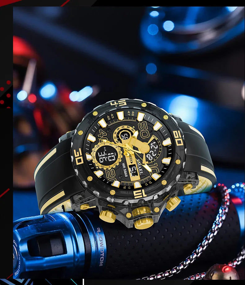 Military Watches Men Watch 2025 New 50M Waterproof Wristwatch Stopwatch Alarm LED Light Digital Watches 8136 Men's Sports Watch