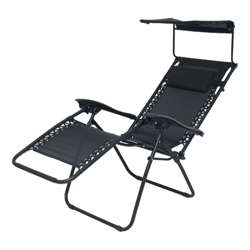 Light Weight Foldable Sunbeds Lawn Chair Lounge Chair with Canopy For Beach Picnics Backyard Lounging Adventure D2RD