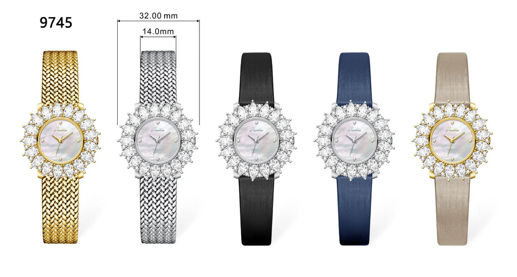 Women Watches for Girls Wrist Quartz Watch Sliver Gold Flower Diamond Orologio Ladies Vintage Wristwatch Stainless Steel Clock