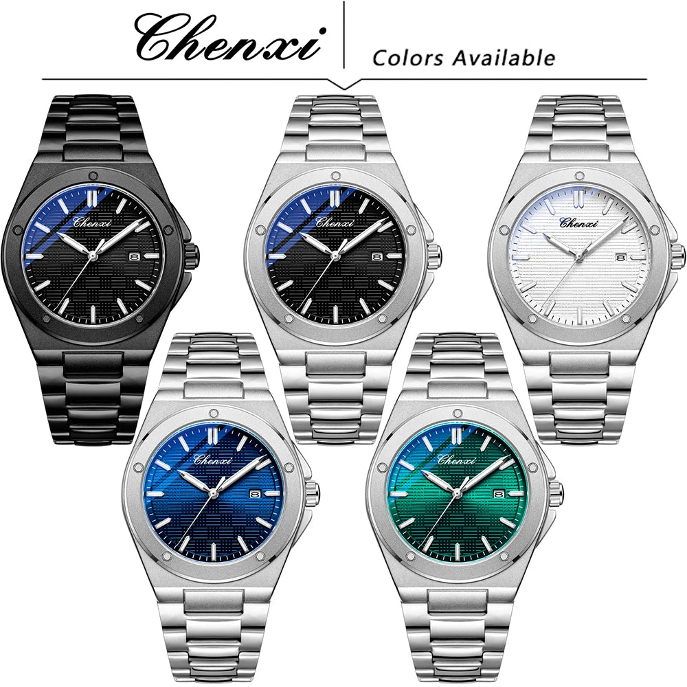 CHENXI New in Men's Watches Classic Fashion Quartz Wristwatches Simple Luminous Date Calendar Display Water-Resistant Man Watch