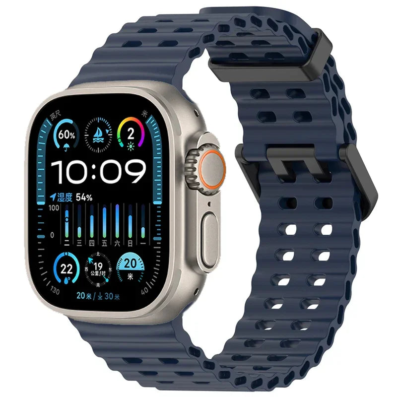Ocean Silicone Strap for Apple Watch Band Ultra 3/2/1 49mm Series 11 10 46mm Comfortable Band IWatch 9 8 7 6 5 4 SE3 45mm 44mm