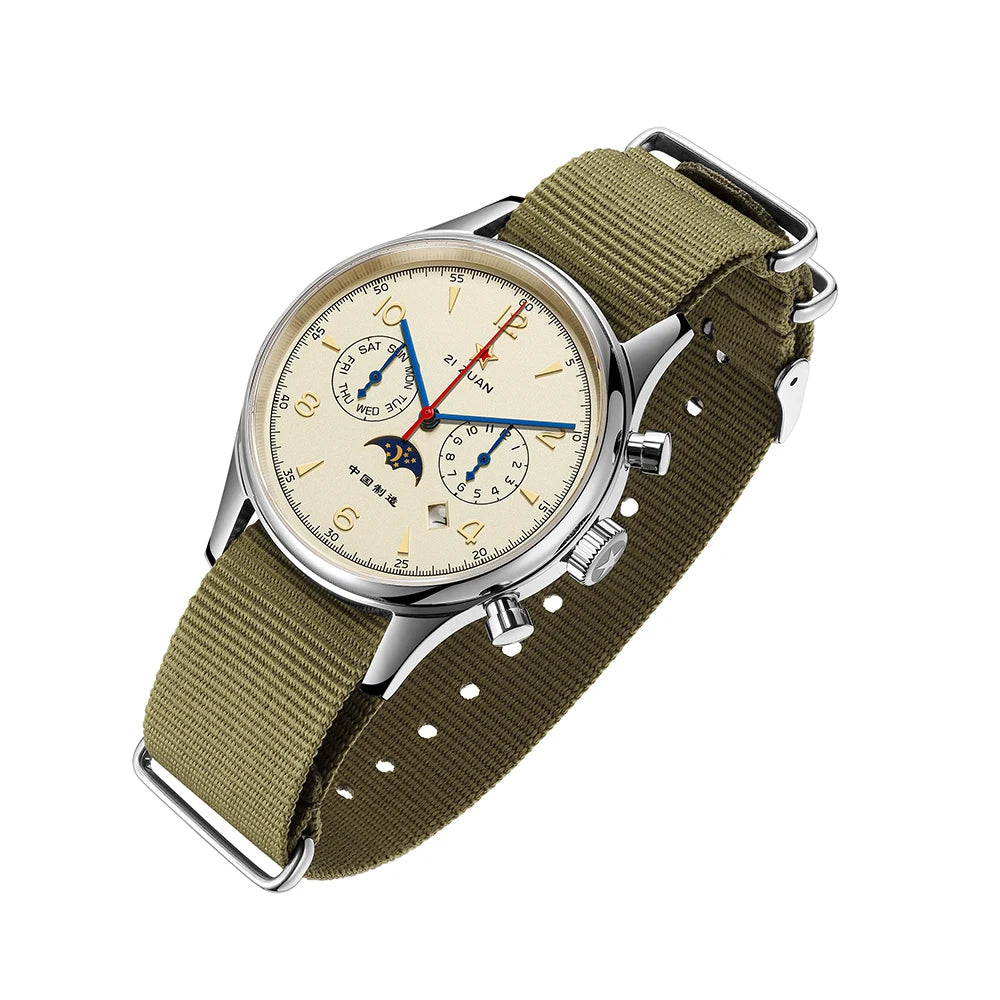 SEAKOSS 40mm 1963 Men's Watch  Automatic Mechanical wrist watch seagull ST1654 Movement Calendar Week Display Air Force watches