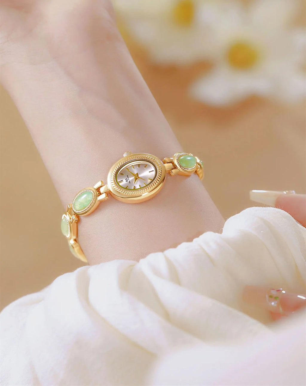 High-end Luxury Ladies Watches Elegant Green Jewelry Jade Quartz Bracelet Wristwatch gifts for women 2025 Fashion dress Watch