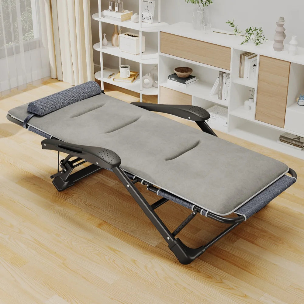 Outdoor Portable Lightweight Adjustable Folding Gravity Lounger For Beach Camping, Poolside, Hotels