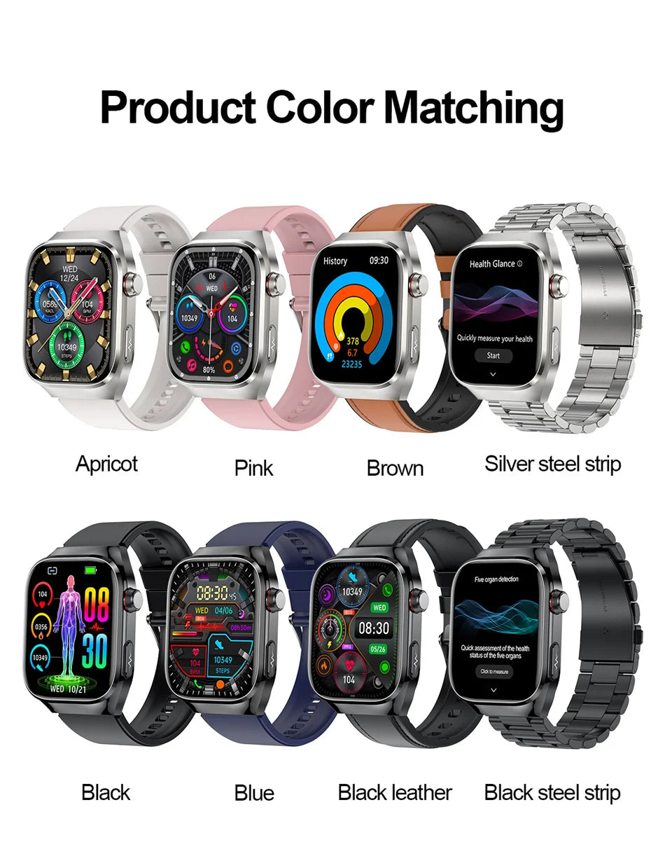 SmartWatch Voice Call Push reminder Physical examination Health Watch Blood Pressure UricAcid Blood Oxygen ECG Sport Smart watch