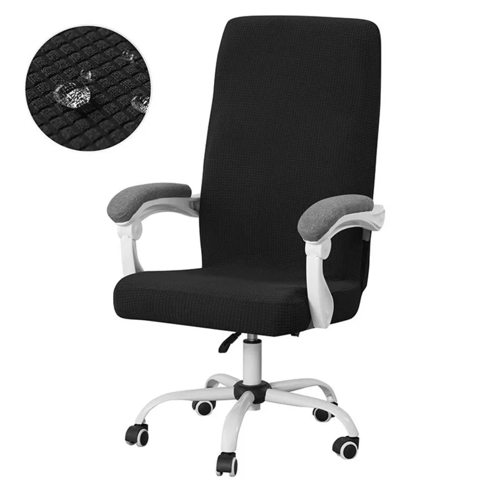 ARMFAVER Waterproof Office Chair Cover with Zipper Stretchable Fit for Swivel Chairs Elastic Slipcover Protector Solid Colors
