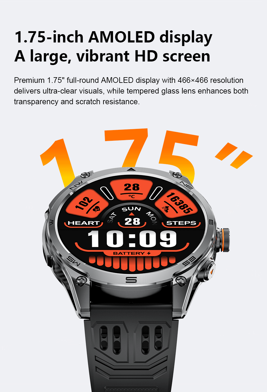 2026New Military Grade 1000mAh Battery GPS Smart Watch 10ATM Waterproof Compass Altimeter Call AMOLED Men Swim Sports Smartwatch