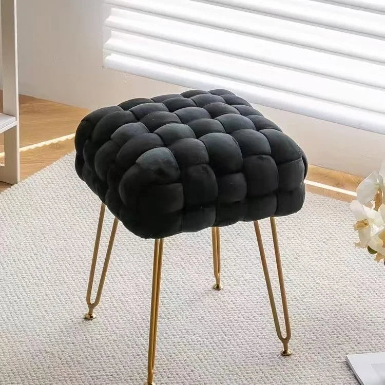 Upholstered Accent Side Chair Makeup Vanity Chair Low Velvet Stool for Dining Room Bedroom Living Room Ottoman Bench