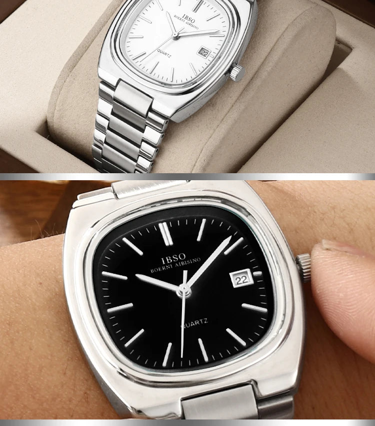 IBSO Luxury Men's Watch 3ATM Hot Selling Wholesale Price Japan Movement Calendar Function Adjustable Stainless Steel Strap