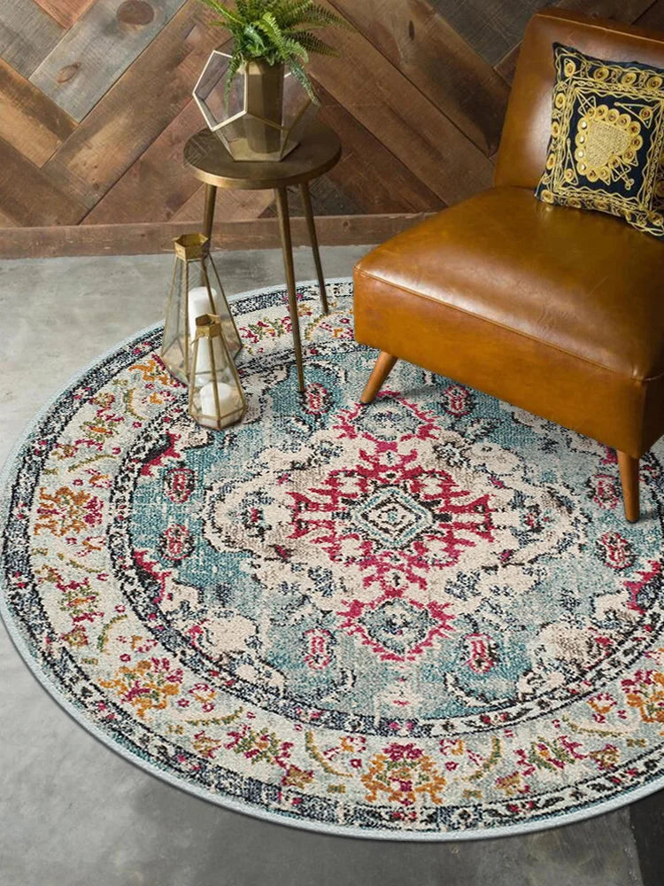 Moroccan Style Living Room Decoration Round Carpet Large Area Rugs for Bedroom Home Rocking Chair Floor Mat Washable Lounge Rug