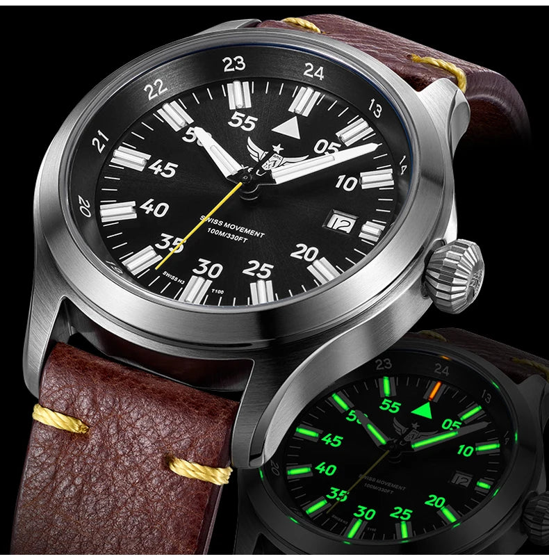 YELANG V1021S Men Quartz Watch 42mm Swiss Ronda  Movement 10-year battery life T100 Luminous 100m Waterproof Men's Diving Watch