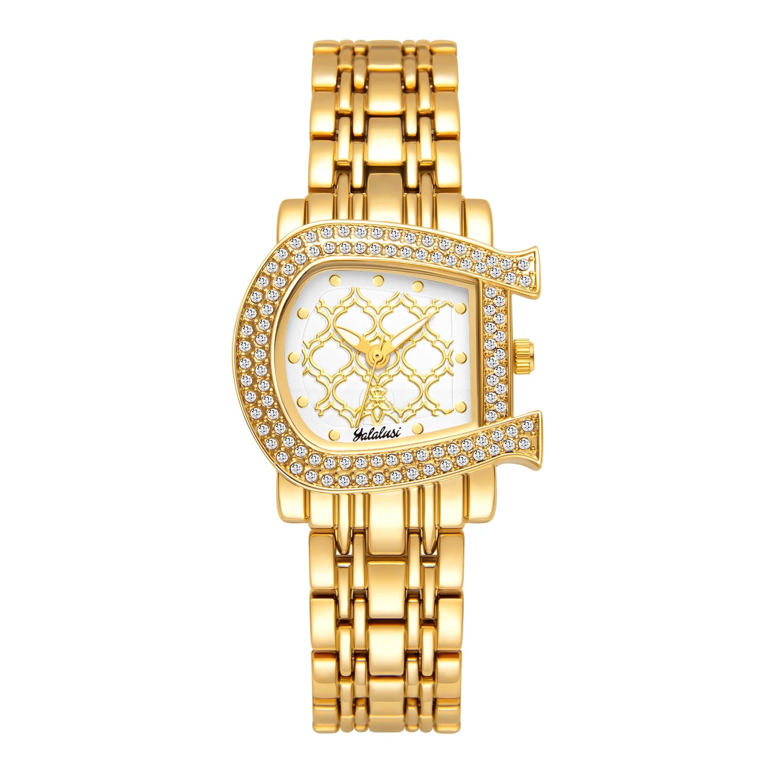 YaLaLuSi Women's Luxury Diamond-Set Asymmetrical Dial Bracelet Watch, Water-Resistant Quartz Watch reloj mujer watch for ladies