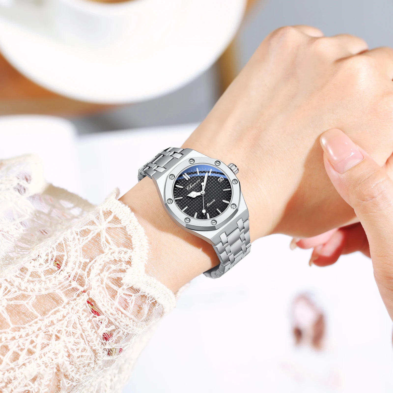 2PCS Couple Watches Set Luxury Fashion Date Quartz High Quality Waterproof Watch For Man and Woman Valentine's Day gifts