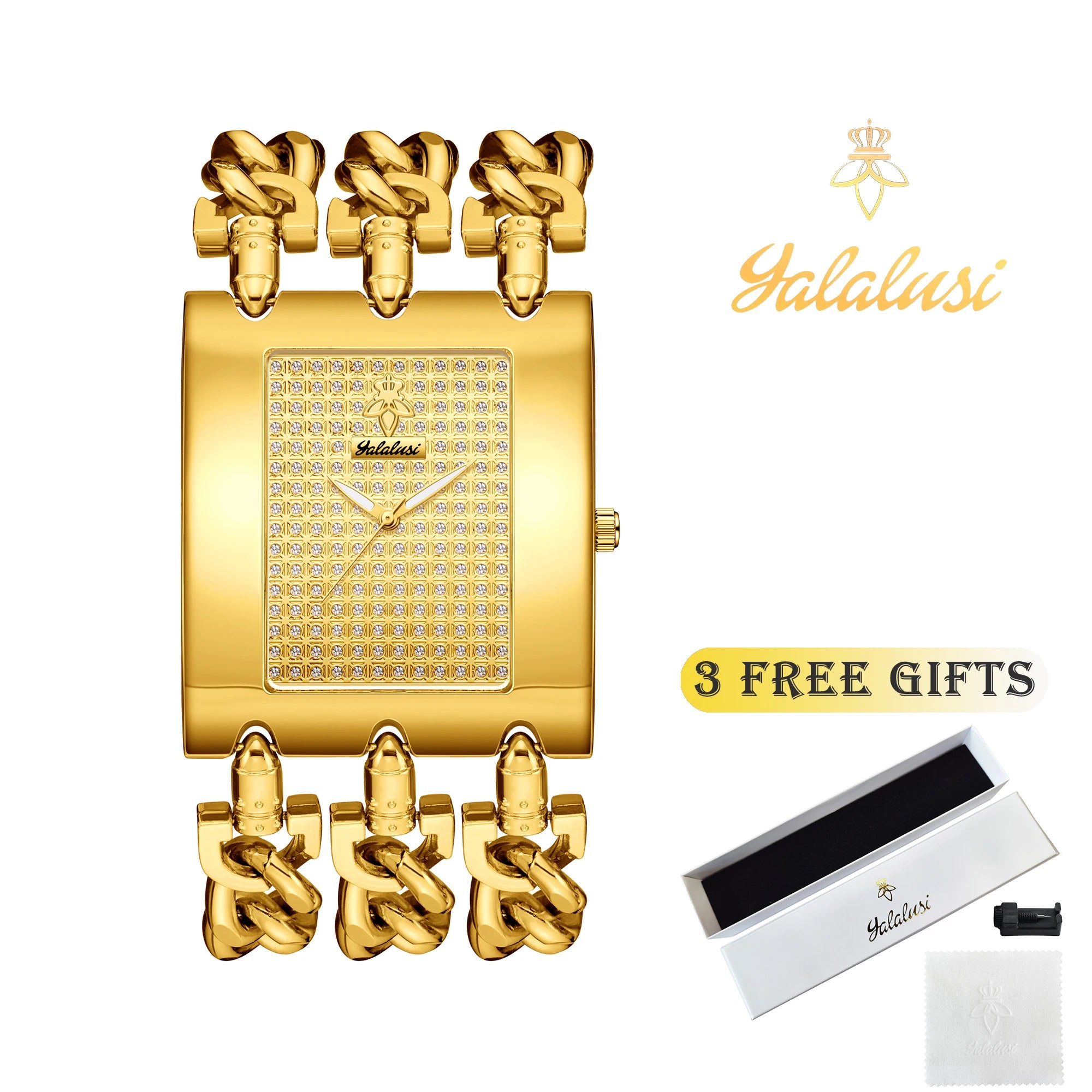 YaLaLuSi Men's Large-Dial Waterproof Quartz Watch: A Luxurious Skeleton Bracelet Watch Gift reloj mujer Boys