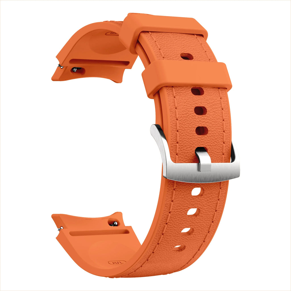 Silicone+Leather Strap for Samsung Galaxy Watch 7 6 5 4 44mm 40mm/5 Pro 45mm Wristband for Galaxy Watch 6 Classic 47mm 43mm Belt