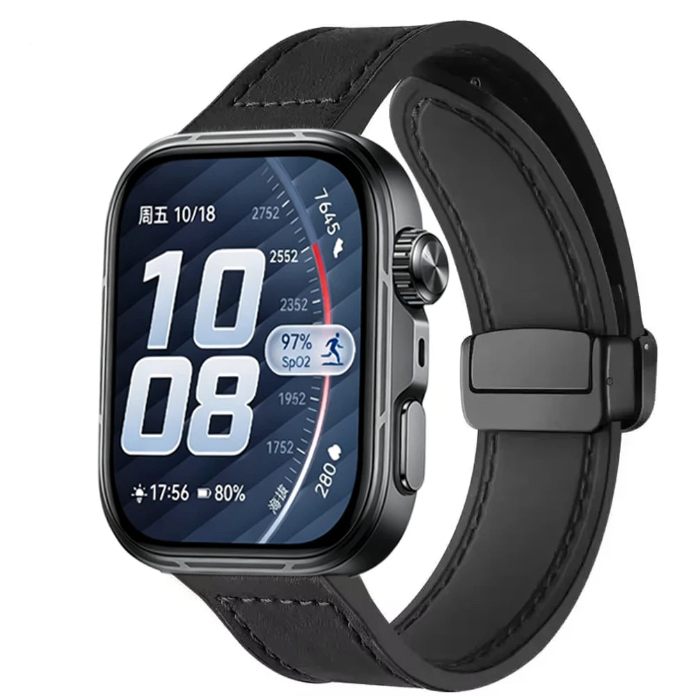 Silicone Leather Strap for Huawei Watch Fit 5 Pro/4 Pro Outdoor Sports Replacement Bracelet Wristband for Huawei Watch Fit 5 4 3
