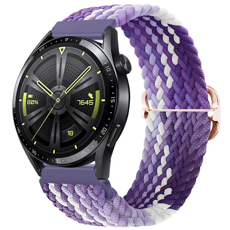 20mm 22mm Elastic Braided Nylon Strap for Huawei Watch GT6 5 4Pro 46mm Bracelet for Samsung Galaxy Watch 7 6 5 4 6/4Classic Band