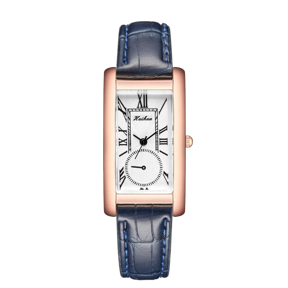 2025 New Fashion Thin Belt Watch Women's Rectangular Quartz Leisure Roman Scale Women's Watch