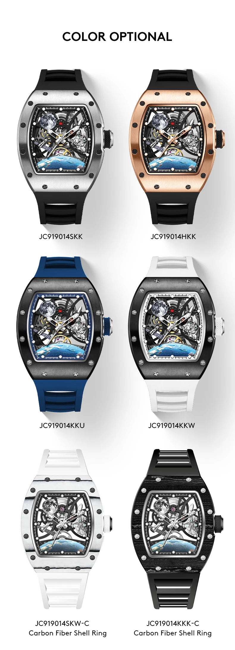 2025 Automatic Movement Mechanical Wrist Watches Men Hollow Design Waterproof Watch High Quality Custom Logo Automatic Watches