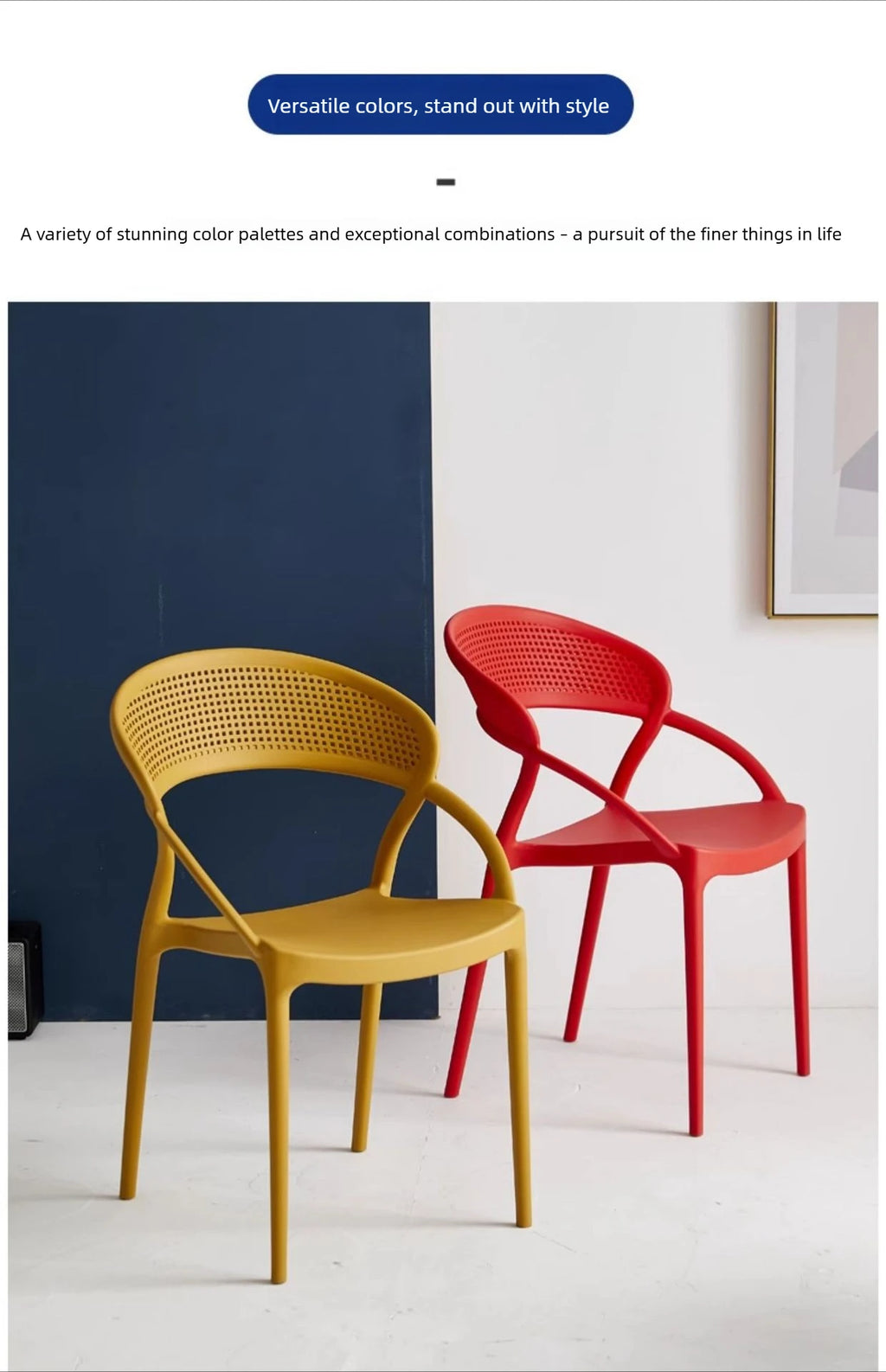 Plastic Chair Backrest, Home Thick Backrest Chair, Casual Nordic Minimalist Dining Chair, Restaurant Chair, Outdoor Armchair