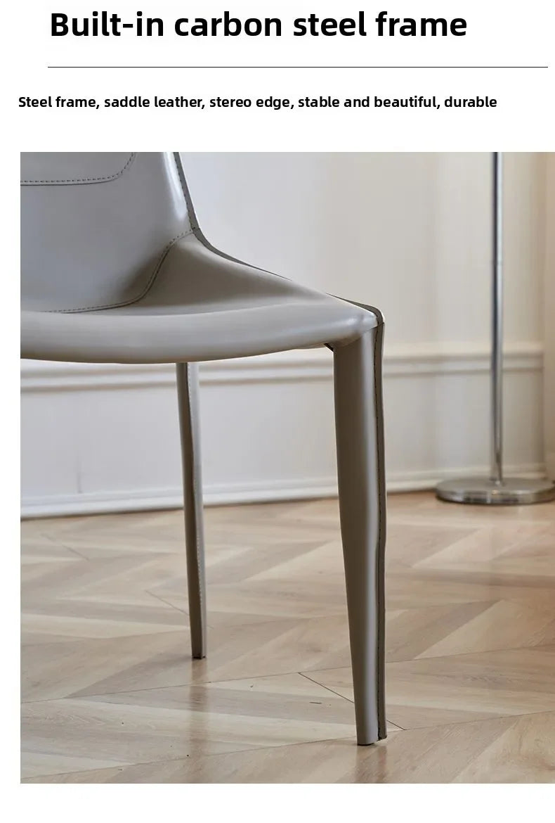 Leather Meeting Sedentary Dining Chair Luxury Backrest Comfortable Simple Dining Chair Hotel Restaurant Cadeiras Home Furniture