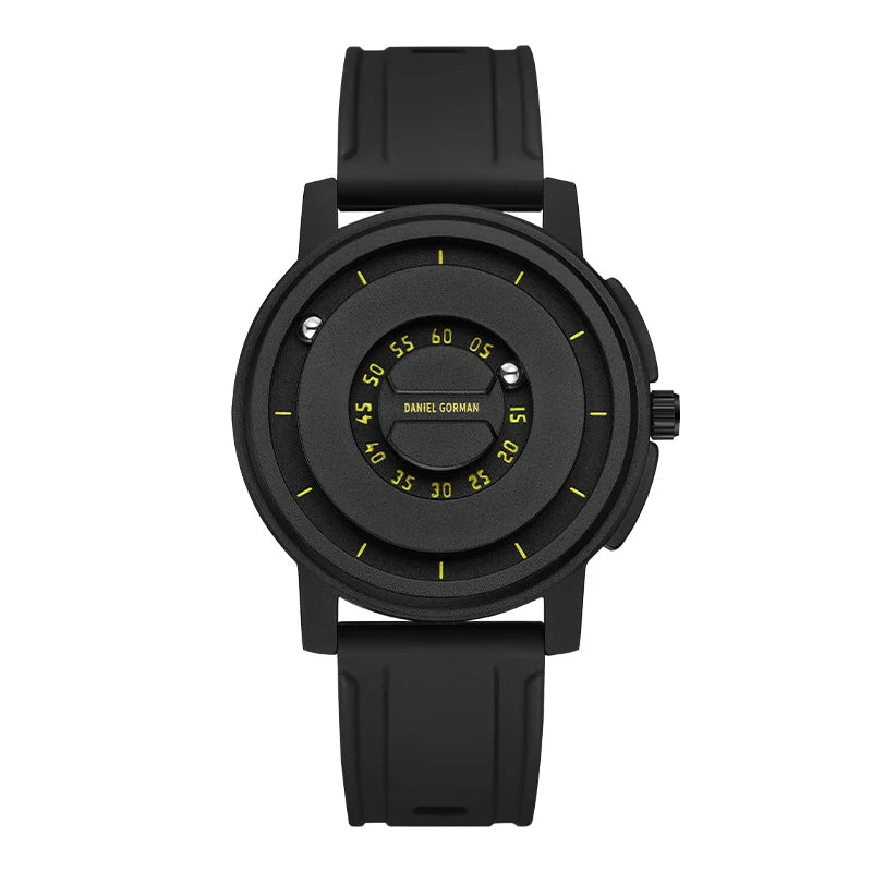 DANIEL GORMAN Fashion Silicone Watch For Men Outdoor Sports Waterproof Scrolling Pointer Magnetic Force Men's Quartz Wristwatch