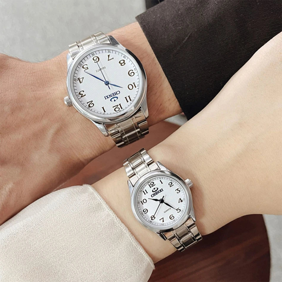 Minimalist Couple Watches Water-Resistant Digital Large Dial Watches Men's & Women's Quartz Wristwatches Valentine's Day Gifts