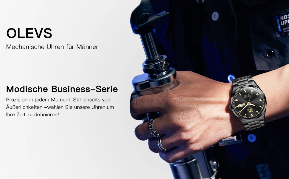 OLEVS 9907 NEW Business Watch for Men Fully Automatic Mechanical Movement Classic Date Week High-end Luxury Wrist watch for Men
