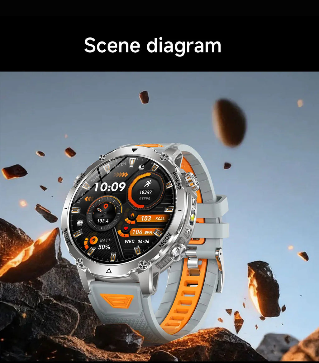 2026 New Smart Watch Bluetooth Call 1400mAh Large Battery Sport Heart Rate 1.7" Military Outdoor Men Smartwatch For Android IOS