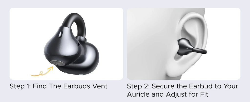 UGREEN ClipBuds Open-Ear Wireless Headphones Bluetooth 6.0 with 4 Mic Clear Call, Earbuds Clip on Earphones 30H Playtime