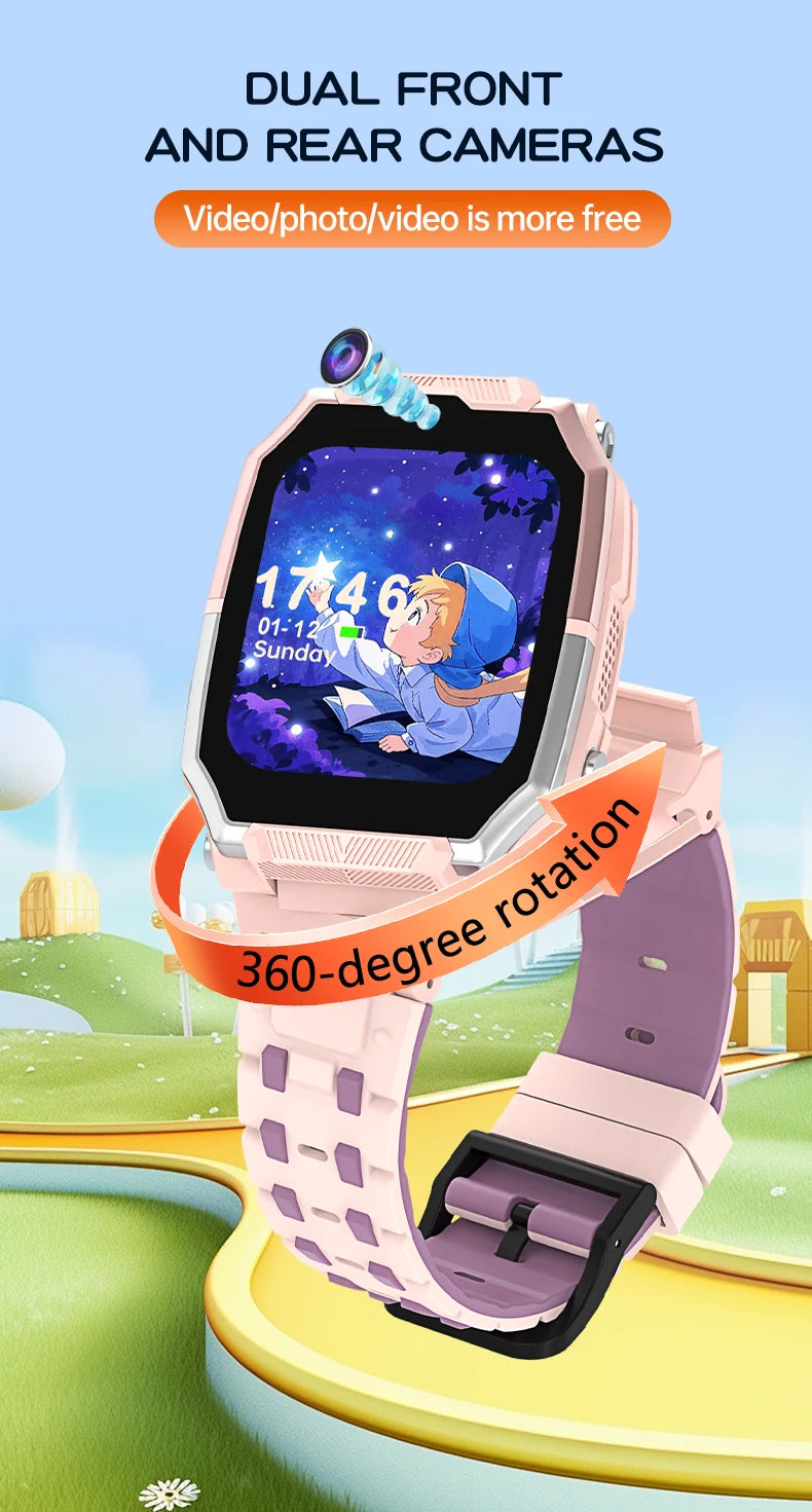 2026 New Kids 4G Sim Card Smart Watch Call SOS GPS Location Child Smart Watch Camera Waterproof For Boys Girls Present