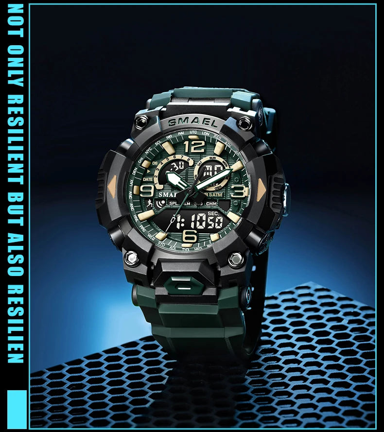 SMAEL 8099 Men's Military Digital Sport Watch - 50m Waterproof LED Backlight Alarm Stopwatch Chronograph Shockproof Gifts