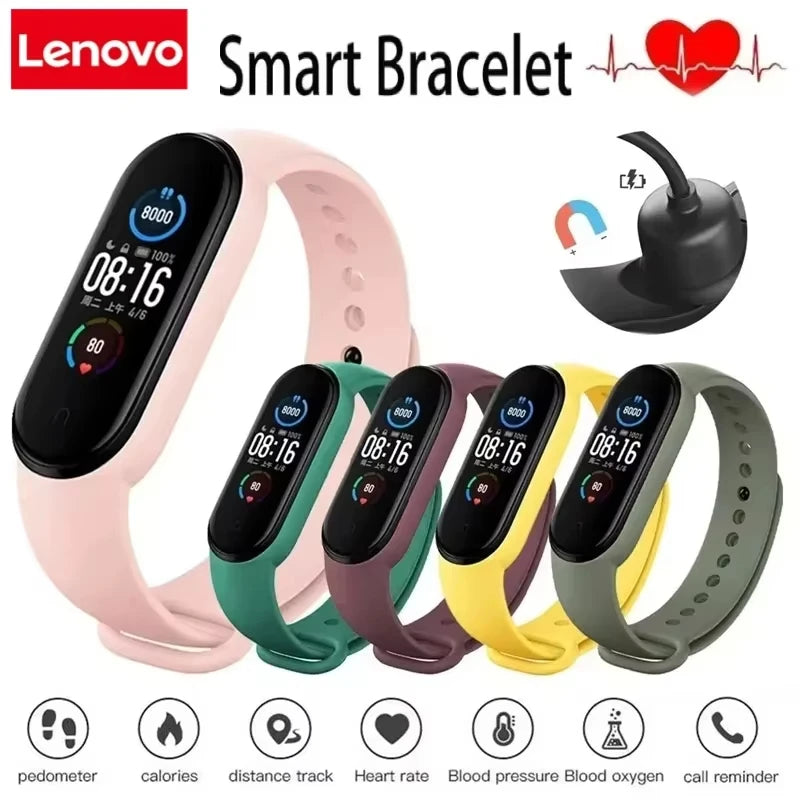Lenovo Smart Watch Men Women Smart Band Fitness Tracker Heart Rate Sleep Monitor Step Counter Bluetooth Call Reminder Watch 2026