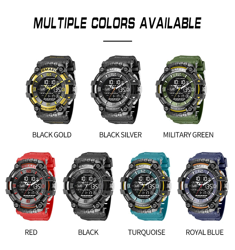 SMAEL Watch Men Sport Alarm Clock For Men 50M Waterproof Wristwatches 8089 Original Brand Men's Wristwatch Quartz Sports Watches