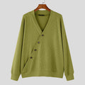 Autumn Stylish Men Tops INCERUN Hot Sale Texture Diagonal Sweater Casual Streetwear Solid V-neck Long Sleeved Sweater S-5XL 2024