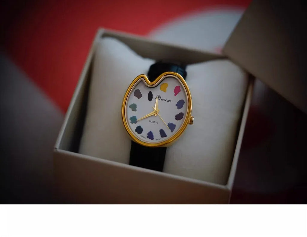 2026 Hot Sale Retro Niche Art sketching board Design Leather Quartz Square Exquisite and Versatile Pointer Watch 29mm