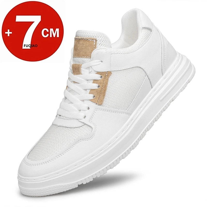 Plus Size 47 Summer Mesh Men Sneakers Elevator Shoes Chunky Increase Insole 7CM Breathable Sports Casual Height Shoes For Man