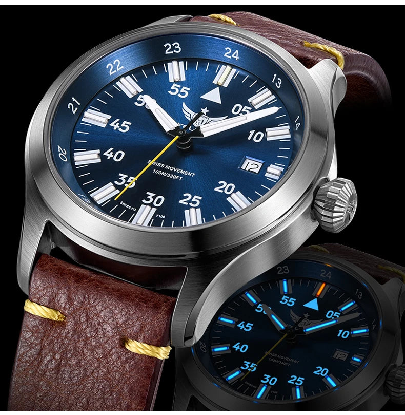 YELANG V1021S Men Quartz Watch 42mm Swiss Ronda  Movement 10-year battery life T100 Luminous 100m Waterproof Men's Diving Watch