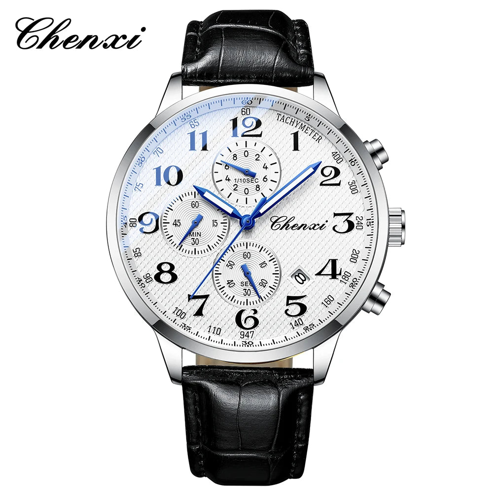 CHENXI Watches For Men Multi-functional Quartz Man Watch Calendar Luminous Chronograph Men's Wristwatches Gifts