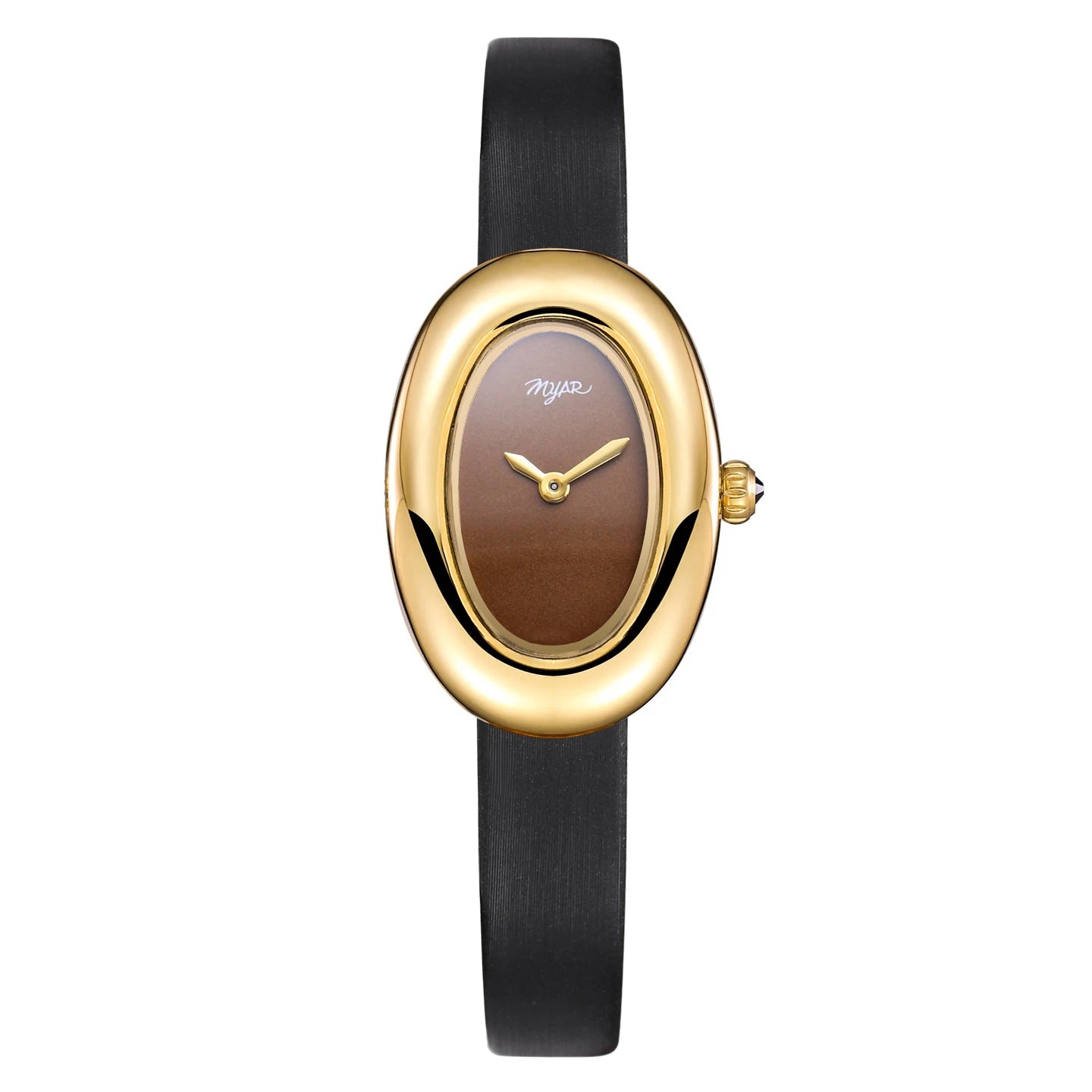 MYAR Women Watch for Girls Quartz Reloj Mujer Sliver Diamond Oval Shaped Orologio Ladies Wristwatch Simple Stainless Steel Clock
