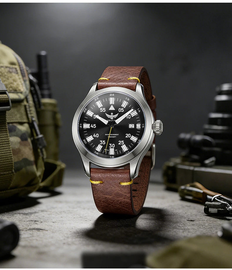 YELANG V1021S Men Quartz Watch 42mm Swiss Ronda  Movement 10-year battery life T100 Luminous 100m Waterproof Men's Diving Watch