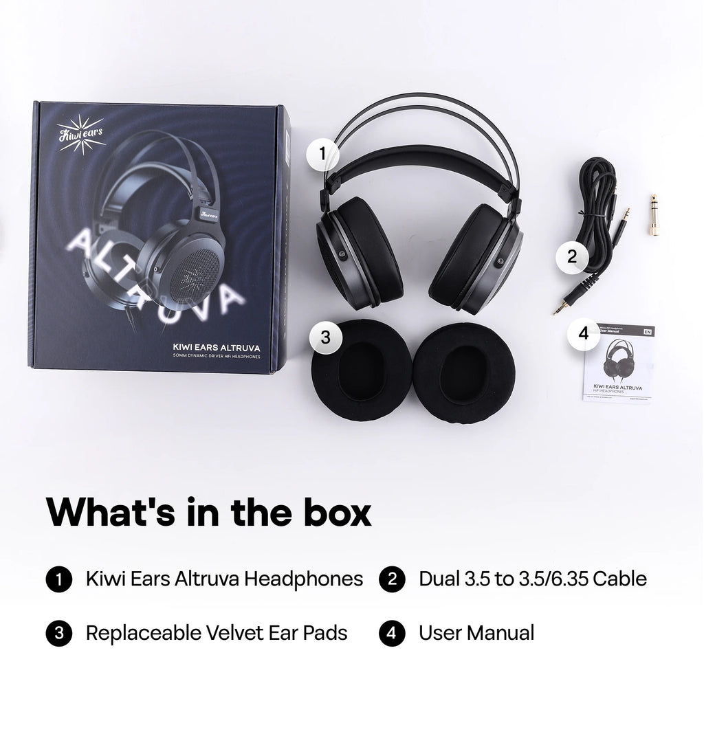 Linsoul Kiwi Ears Altruva Hi-Fi 50mm Dynamic Driver Headphones Open-Back Design Headphones with Premium Design