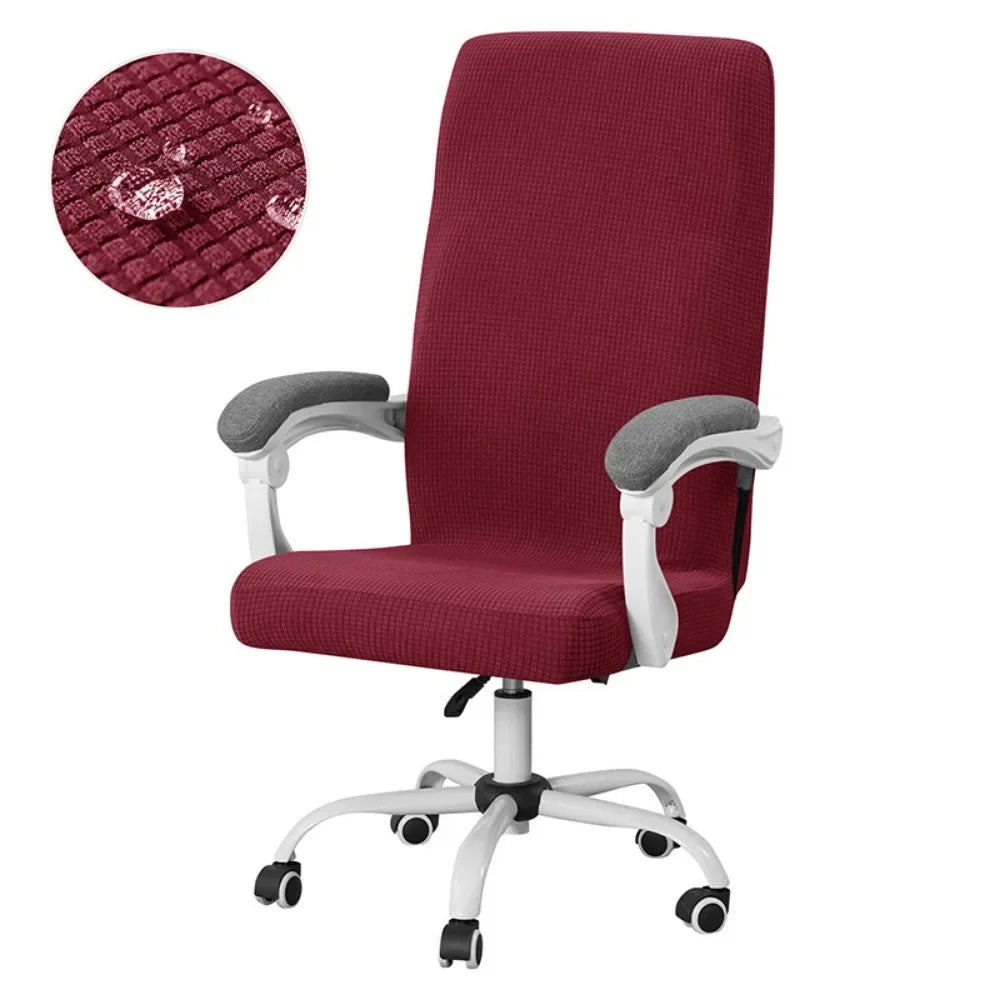 ARMFAVER Waterproof Office Chair Cover with Zipper Stretchable Fit for Swivel Chairs Elastic Slipcover Protector Solid Colors