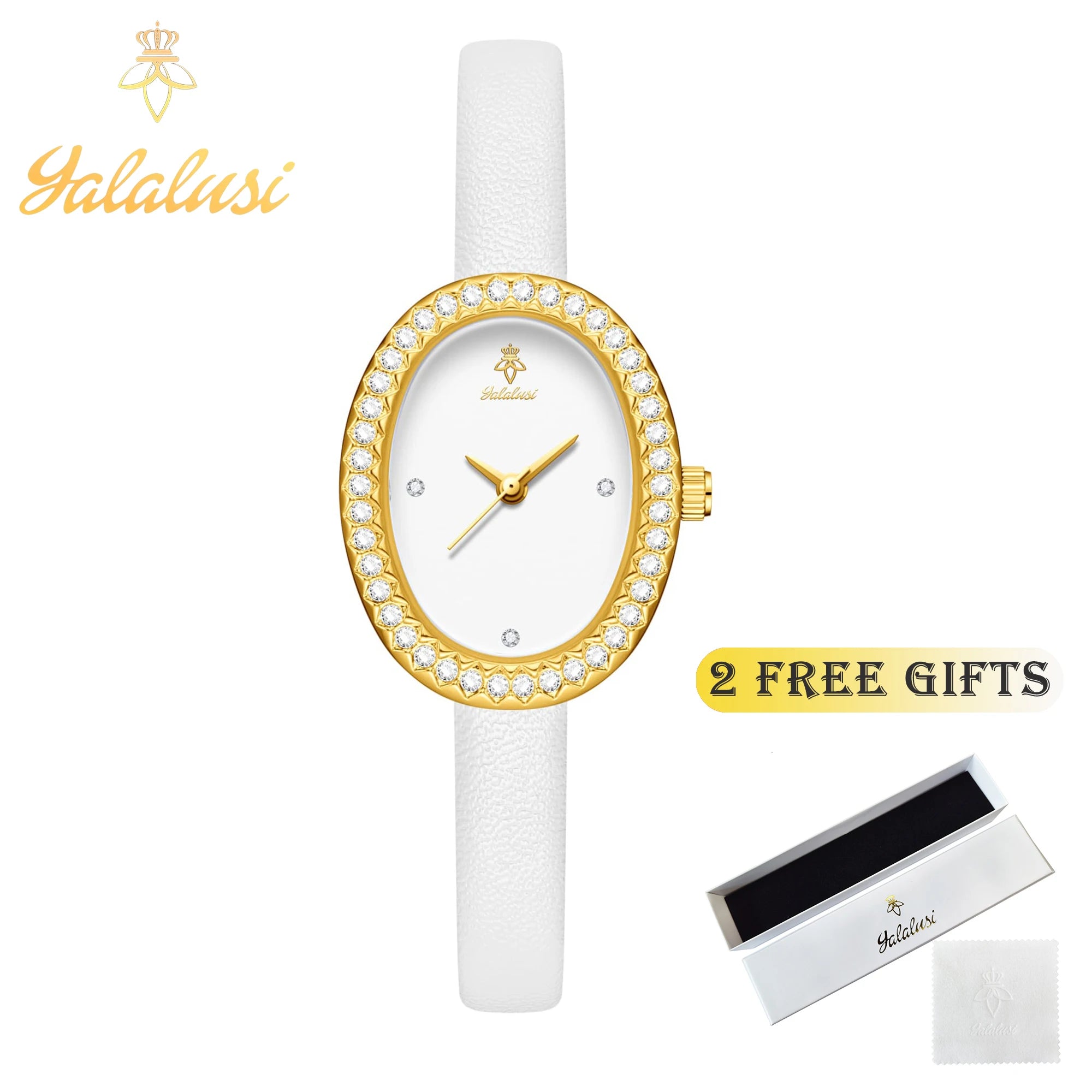 YaLaLuSi Women’s Fashion Water-Resistant Quartz Watch: A Luxurious Diamond-Set Leather Strap Bracelet Watch Gift reloj mujer