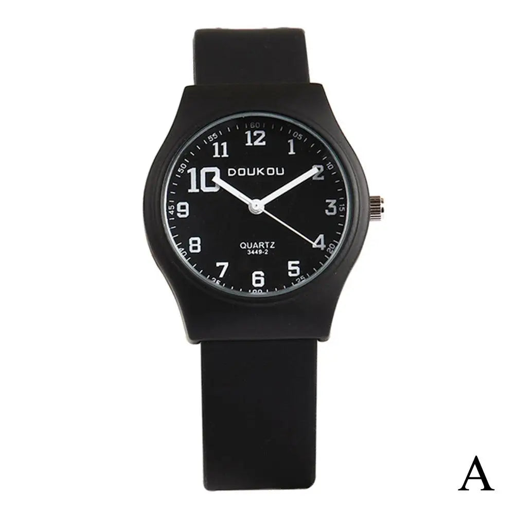 Summer Candy Colors Watch Korean Women Circular Quartz Watches Trendy Ladies PU Leather Watch Luxury Simple Wristwatch Clock