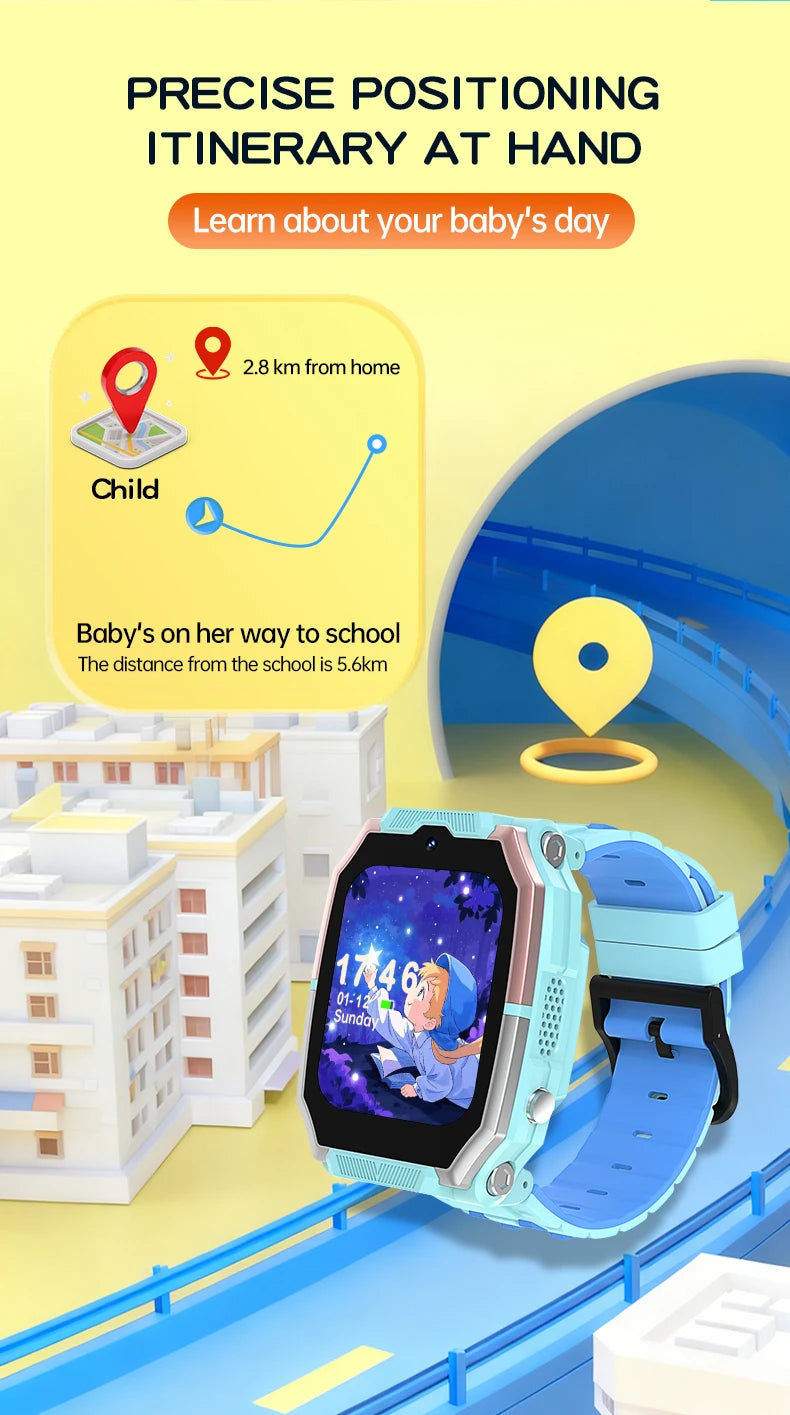 2026 New Kids 4G Sim Card Smart Watch Call SOS GPS Location Child Smart Watch Camera Waterproof For Boys Girls Present