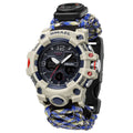 SMAEL 8008N Men's Military Sport Watch - 50M Waterproof LED Dual Time Alarm Stopwatch Compass SOS Shockproof