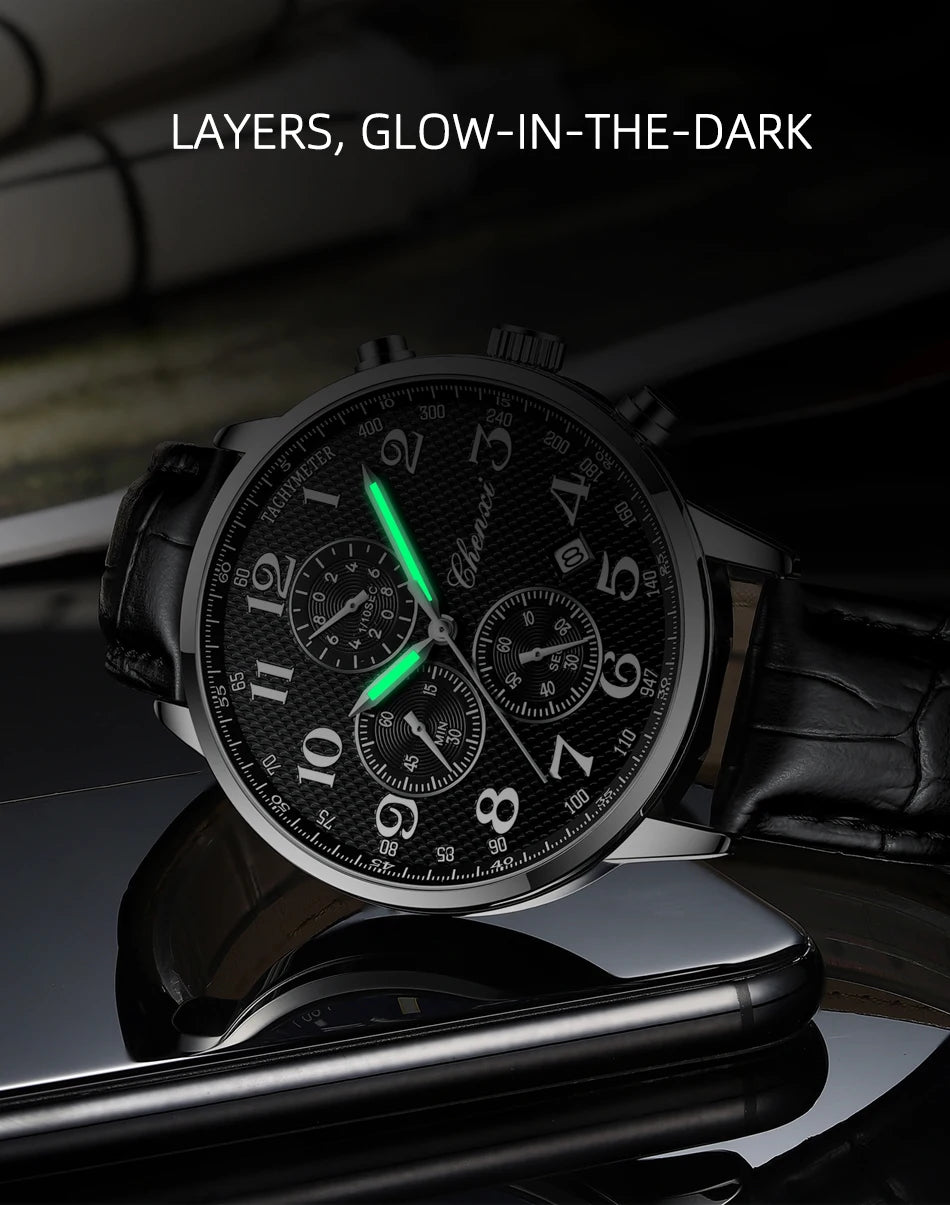 CHENXI Watches For Men Multi-functional Quartz Man Watch Calendar Luminous Chronograph Men's Wristwatches Gifts
