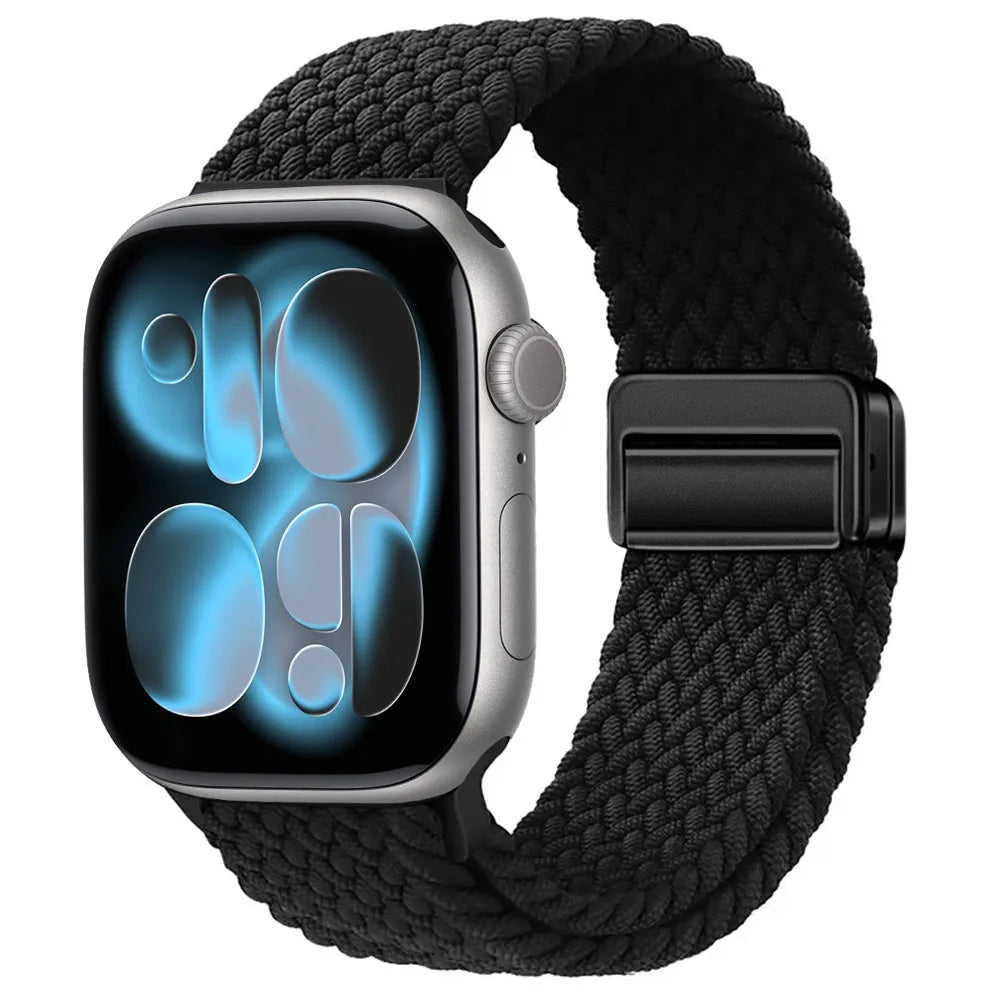 Nylon Loop Strap for Apple Watch 11 10 9 8 7 46mm 42mm 45mm 41mm Ultra 3 2 1 49mm Magnetic Braided  IWatch 6 5 4 SE3 Accessories