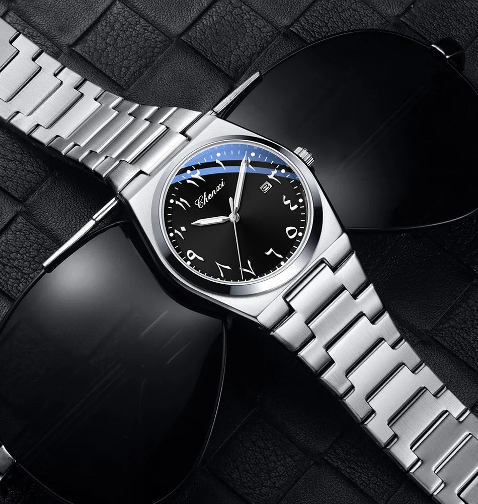 Original Men's Watches CHENXI Eastern Arabic numerals Dial Date Luminous Quartz Business Simple Watch Waterproof Stainless Steel